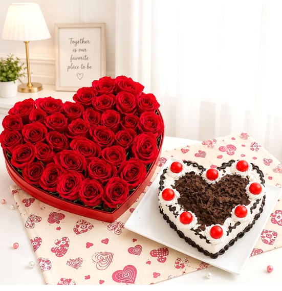 Heartfelt Sweetness Red Rose Combo