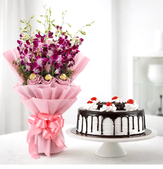 Exotic Pink Orchid & Choco Premium Hamper