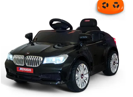Mekashi Turbo Black Battery-Powered Ride-On Car for Kids