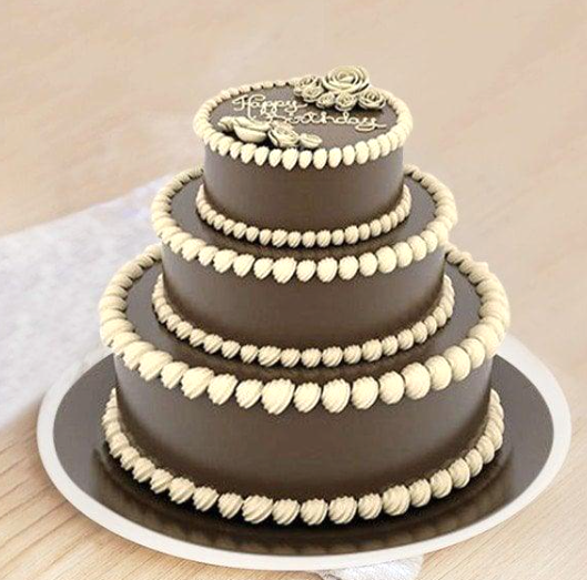 Triple-Tiered Decadent Dark Chocolate Fudge Cake