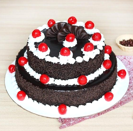 Royal Two-Tiered Black Forest Fudge Cake