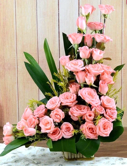 Pink Delight Rose Basket
