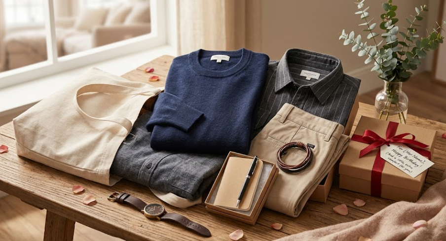 Solid Oxford Cotton Shirt + Slim-Fit Chinos + Leather Strap Watch or Wallet