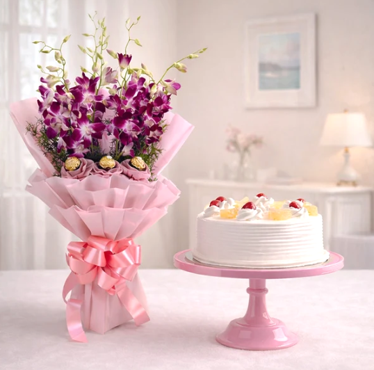 Exotic Purple Orchid & Pineapple Delight