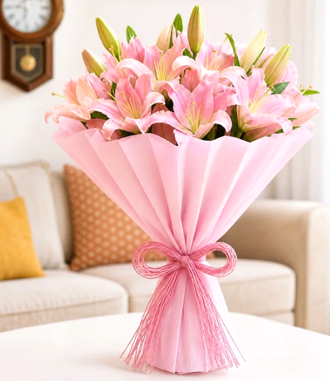 Passionate Blush Asiatic Lily Bunch