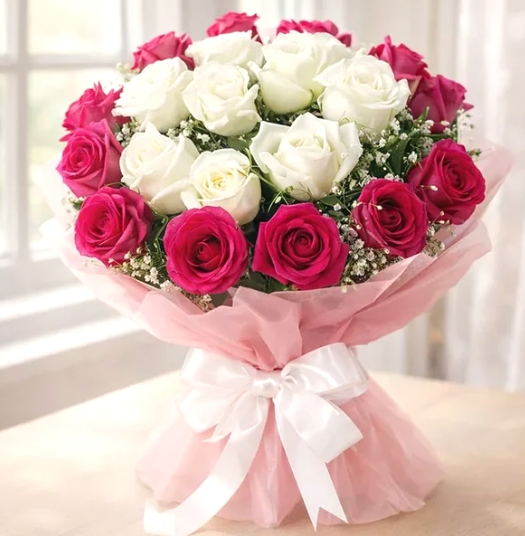 Sweet Affection Red & White Rose Trio