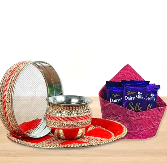 Silk & Sparkle Karwa Chauth Pooja Thali Set
