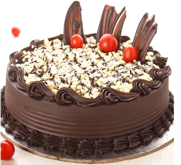 Velvet Chocolate Walnut Truffle Cake